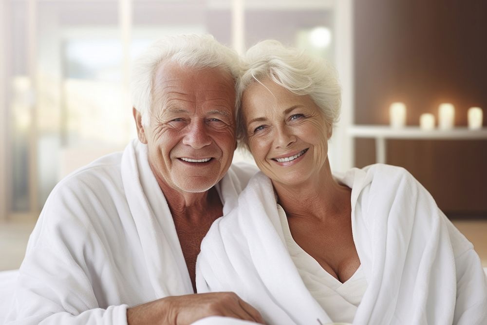 Senior couple adult happy togetherness. AI generated Image by rawpixel.