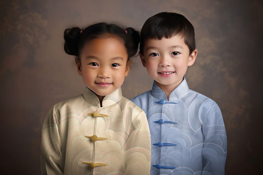 Kid's Chinese tang suit mockup, traditional clothes psd