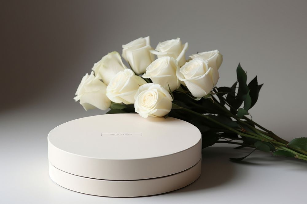 Circle box packaging of flowers plant petal rose. AI generated Image by rawpixel.