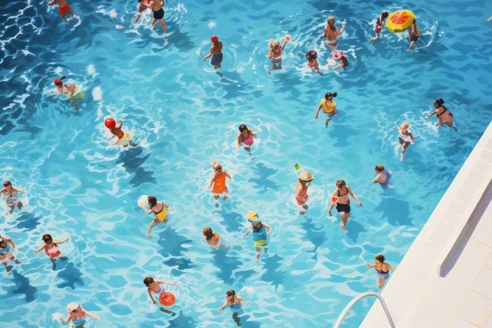 People recreation swimming outdoors. AI generated Image by rawpixel.
