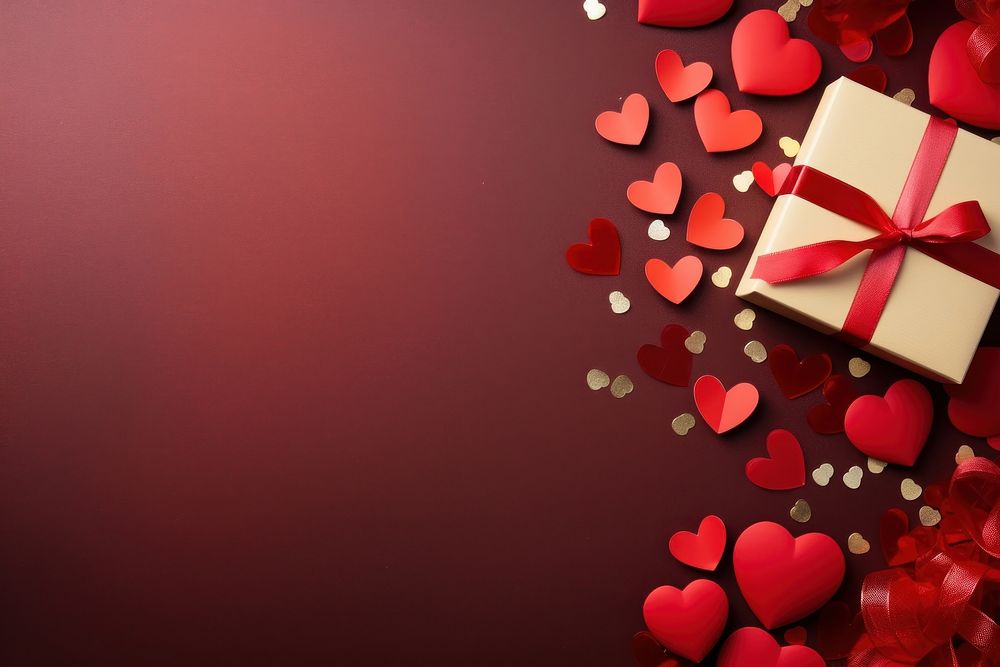 Red heart paper decoration backgrounds gift celebration. AI generated Image by rawpixel.