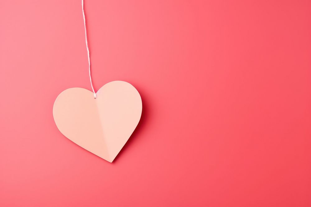 Red heart paper pink pink background celebration. AI generated Image by rawpixel.