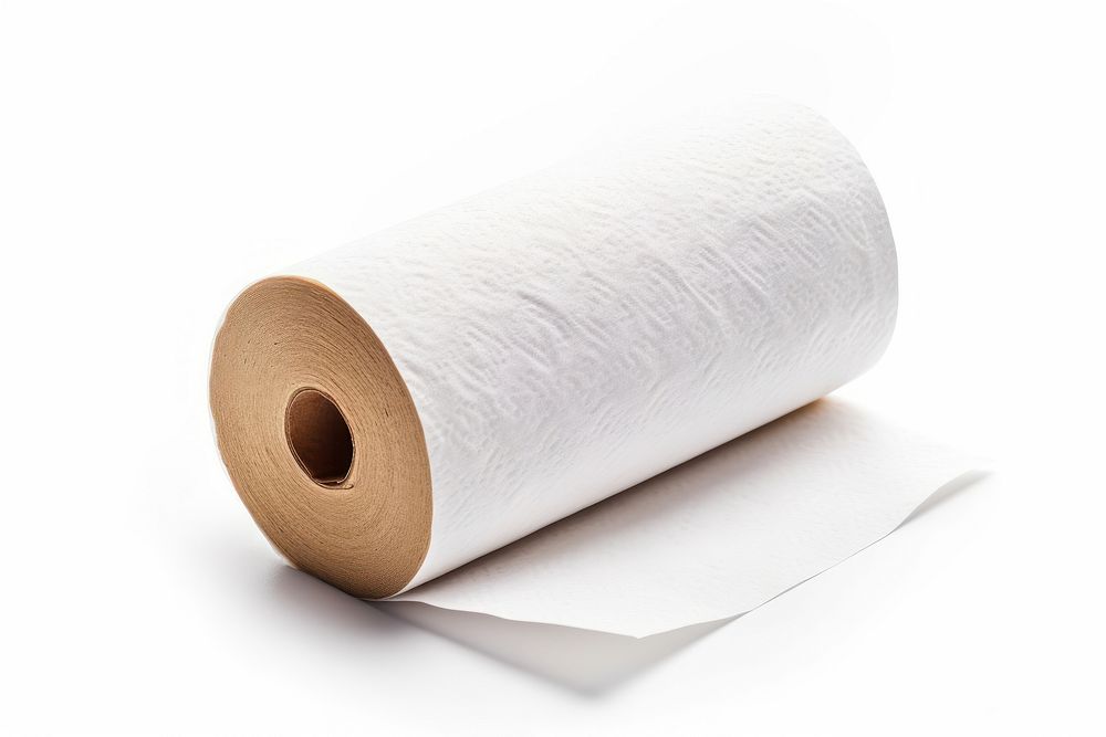 Roll of paper towel white white background cylinder. AI generated Image by rawpixel.