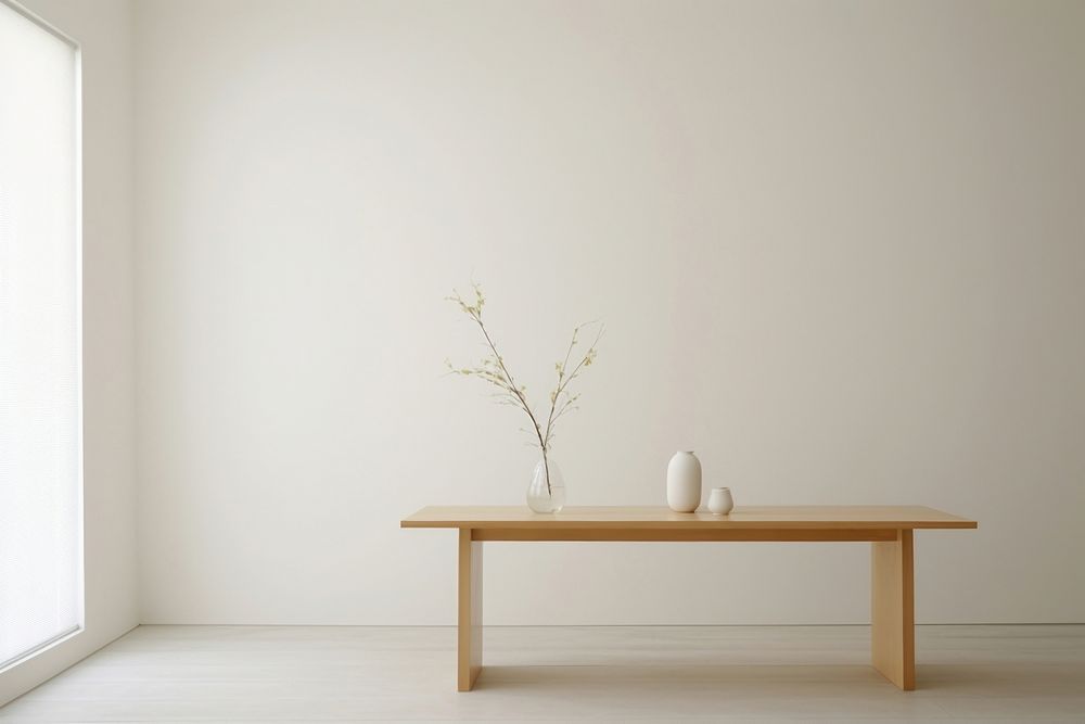 Minimal dining room wall architecture furniture. AI generated Image by rawpixel.