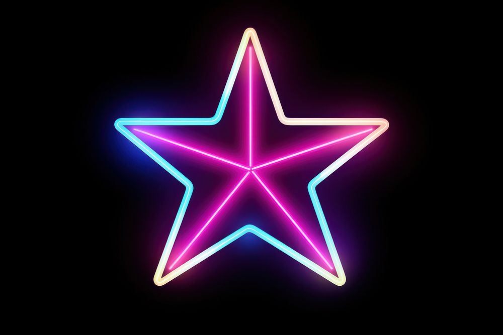 Star neon light effects symbol illuminated creativity. AI generated Image by rawpixel.