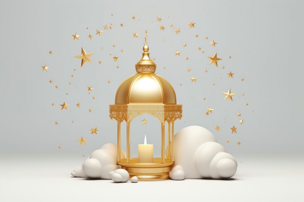 Ramadan lantern gold spirituality. AI generated Image by rawpixel.