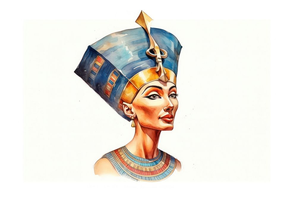 Egypt portrait sketch adult. AI generated Image by rawpixel.