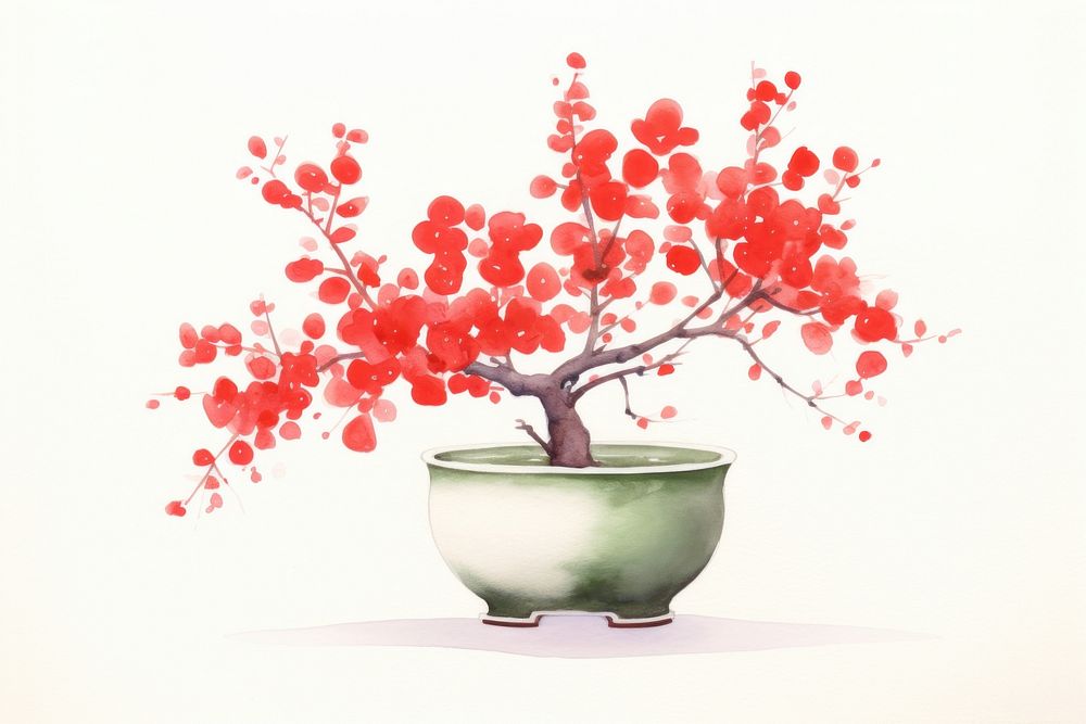 Traditional chinese blossom flower plant. AI generated Image by rawpixel.