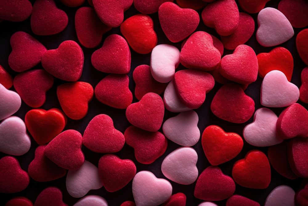 Valentines candy hearts backgrounds petal confectionery. AI generated Image by rawpixel.