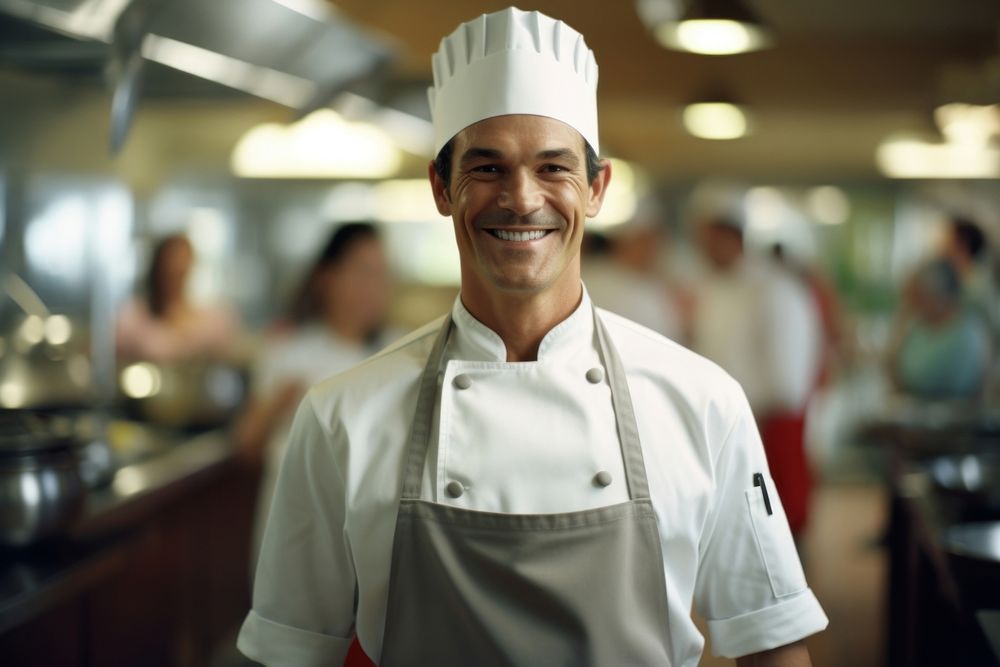 Man chef kitchen smiling. AI generated Image by rawpixel.