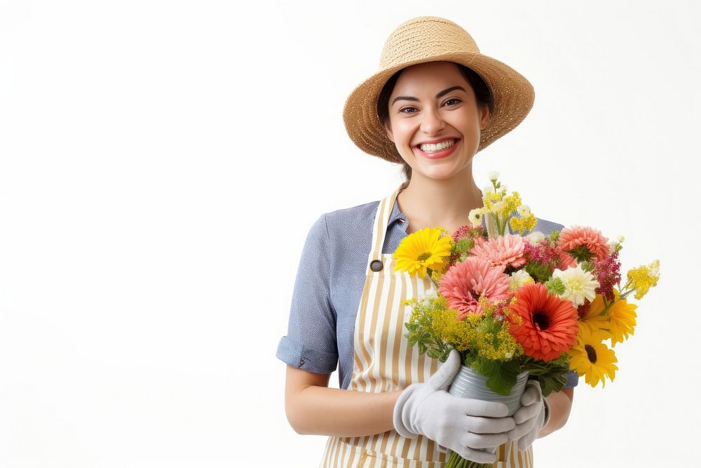 Woman gardening smiling flower. AI generated Image by rawpixel.