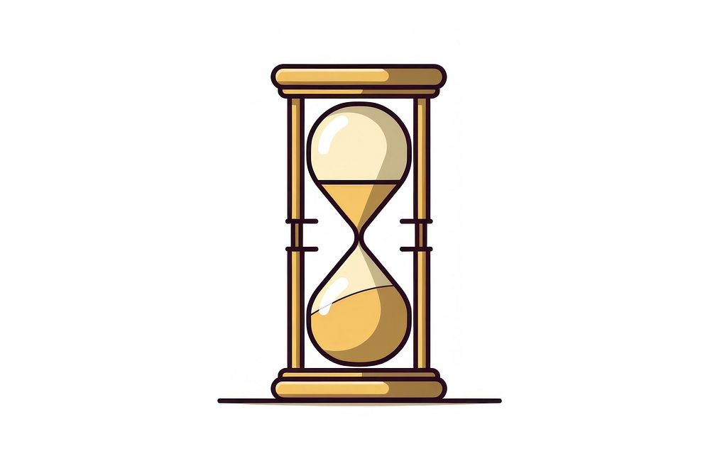 Hourglass icon white background deadline accuracy. AI generated Image by rawpixel.
