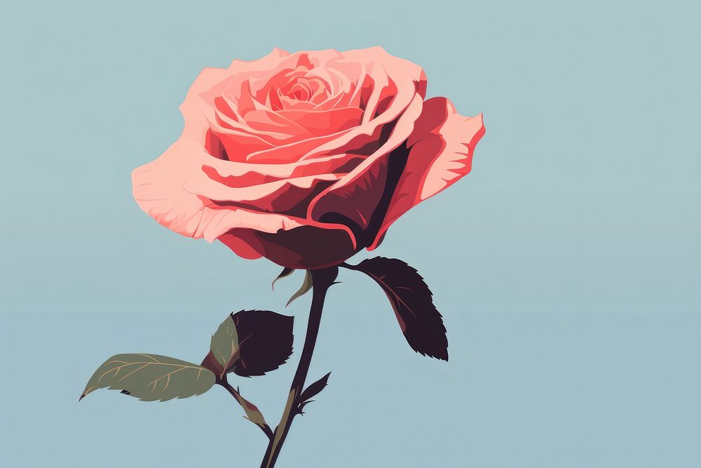 Single rose flower plant inflorescence. AI generated Image by rawpixel.