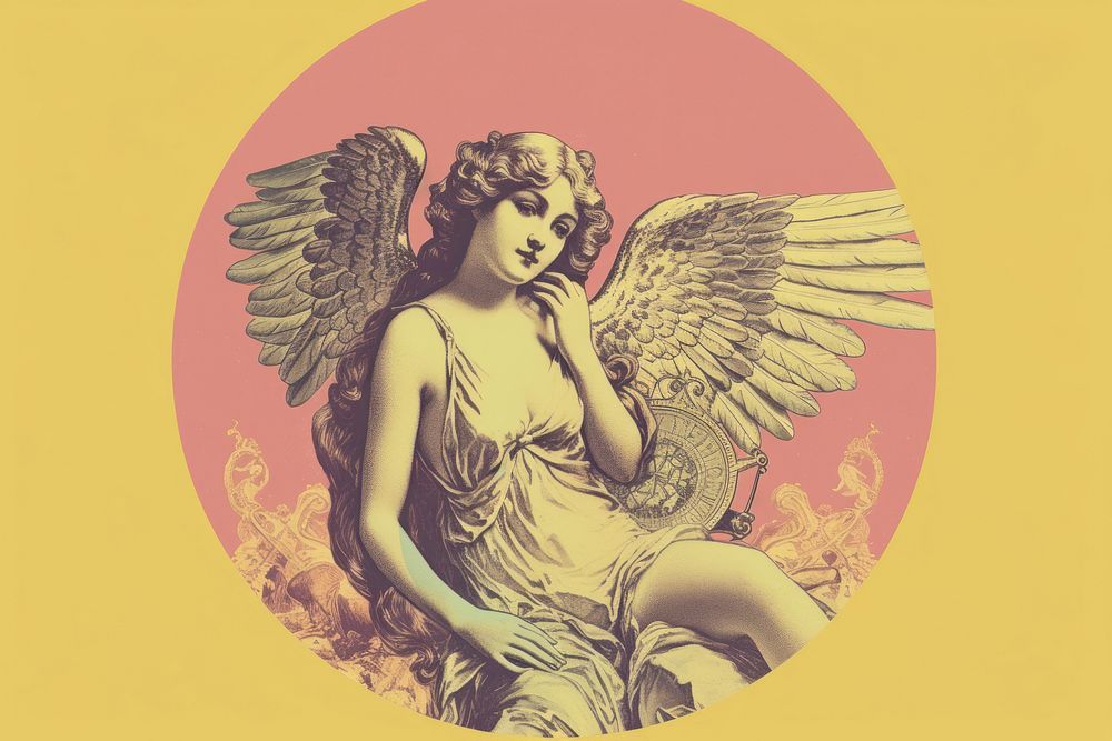 Angle drawing angel representation. AI generated Image by rawpixel.