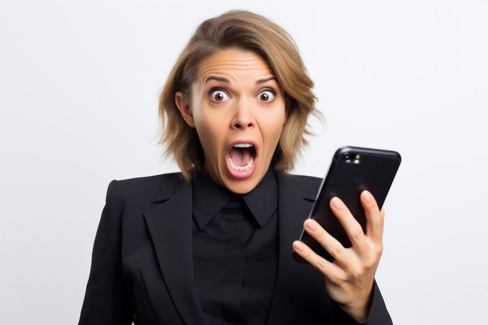 Business woman shouting screen adult. AI generated Image by rawpixel.