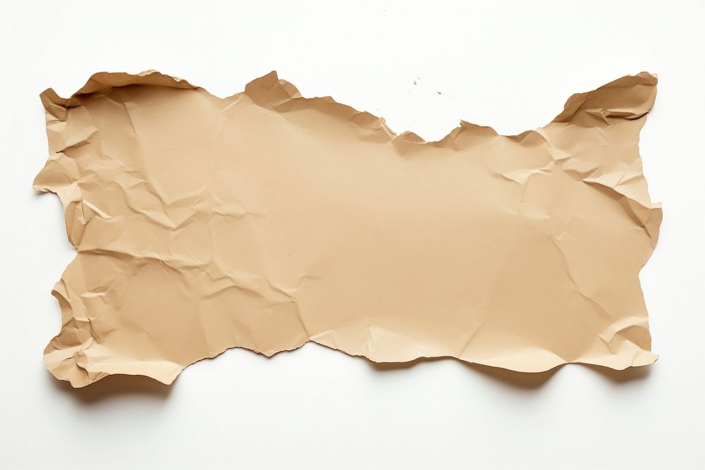 Kraft paper backgrounds torn white background. AI generated Image by rawpixel.