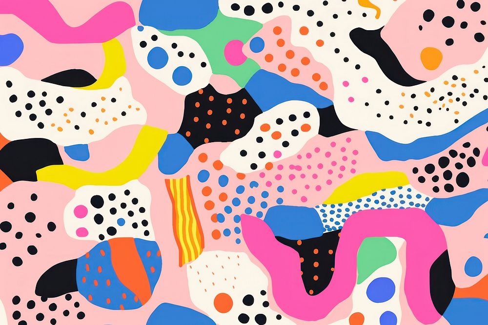 Vibrant polka dot pattern abstract art backgrounds. AI generated Image by rawpixel.