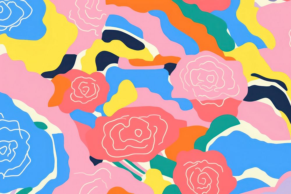 Vibrant rose pattern abstract painting graphics. AI generated Image by rawpixel.