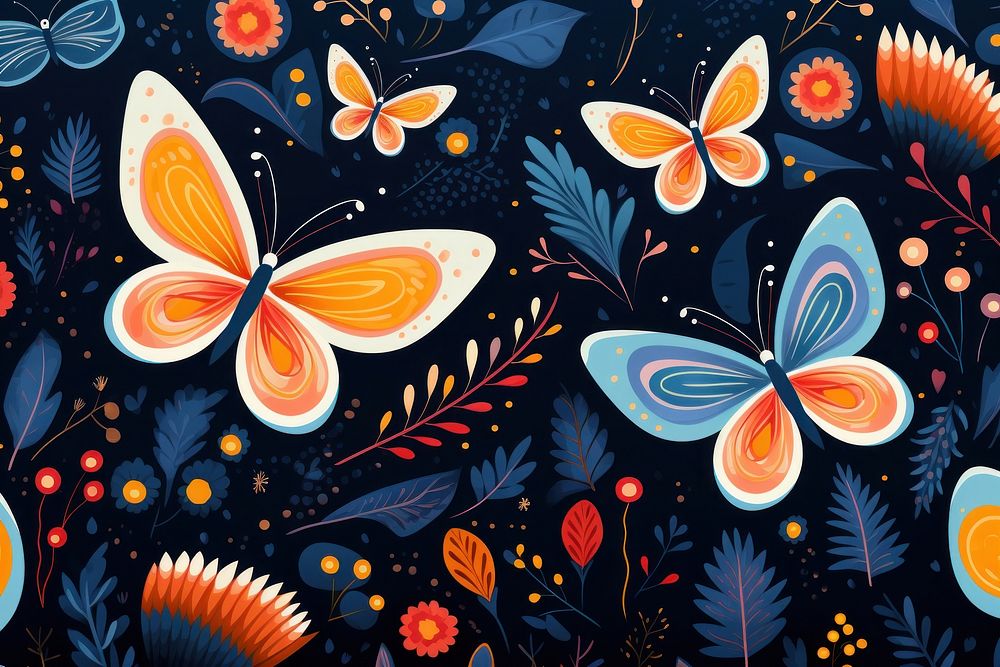 Butterfly pattern graphics backgrounds. AI generated Image by rawpixel.