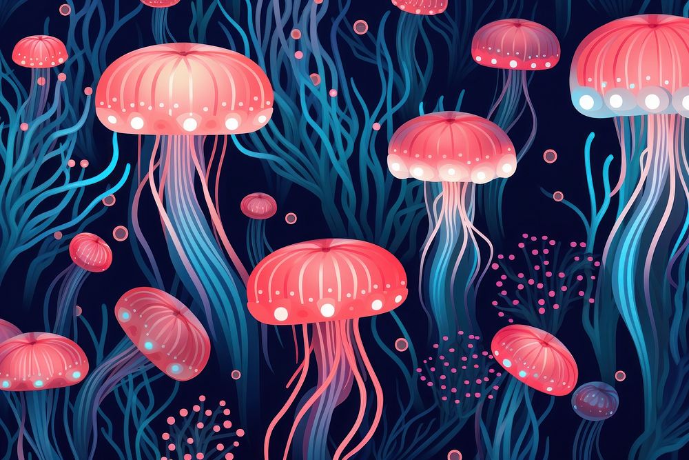 Jellyfishs pattern invertebrate backgrounds. AI | Free Photo ...