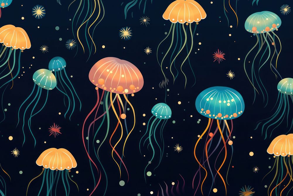 Jellyfishs pattern invertebrate transparent. AI generated Image by rawpixel.