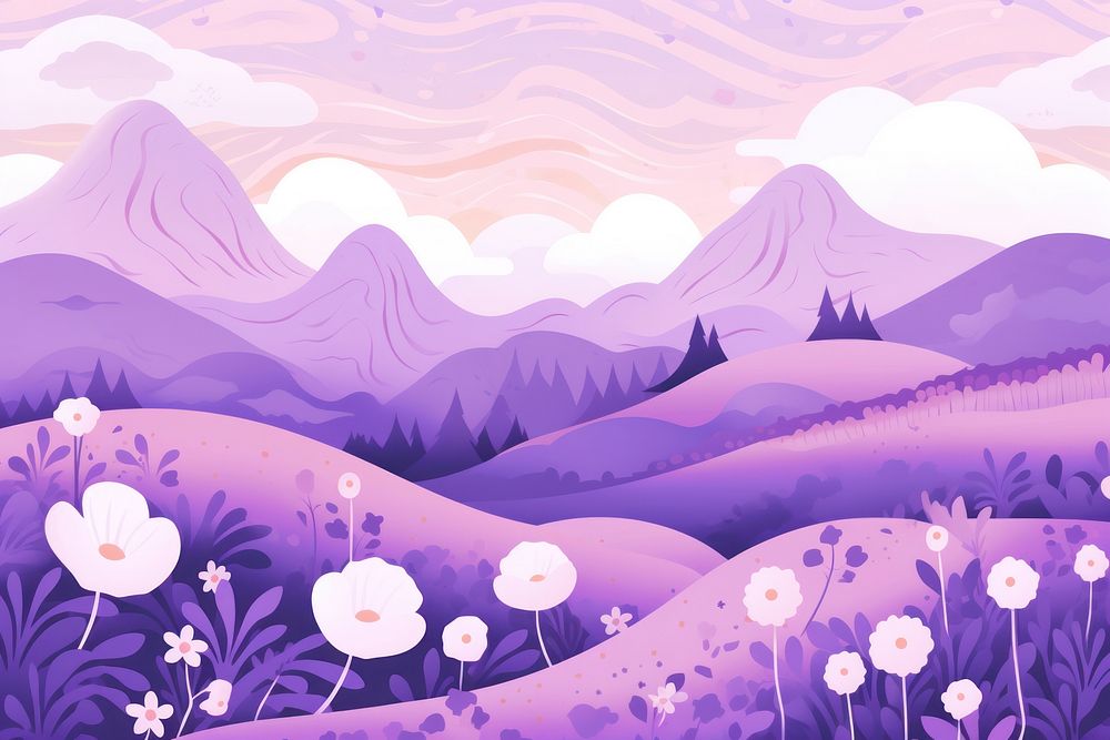 Light purple meadow lavender outdoors graphics. AI generated Image by rawpixel.