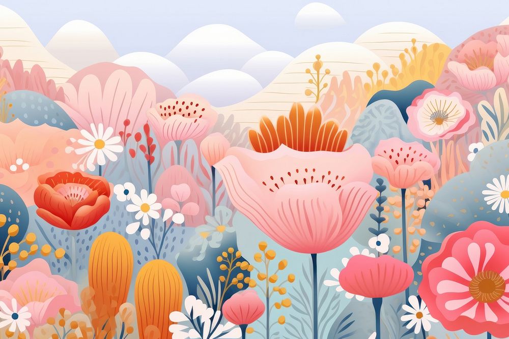 Floral pattern outdoors graphics. AI generated Image by rawpixel.