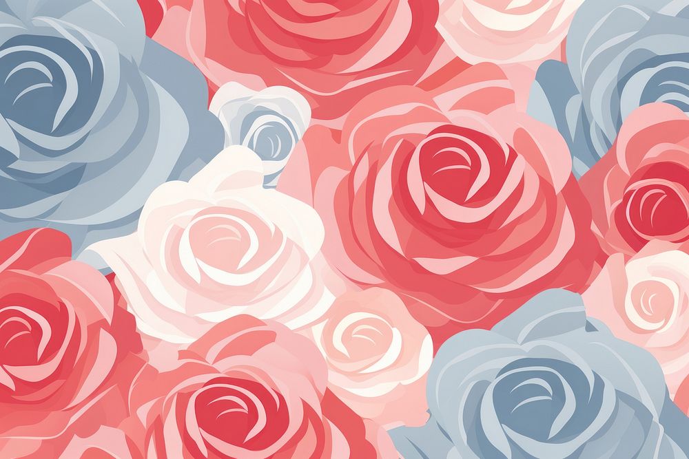 Roses pattern graphics flower. AI generated Image by rawpixel.