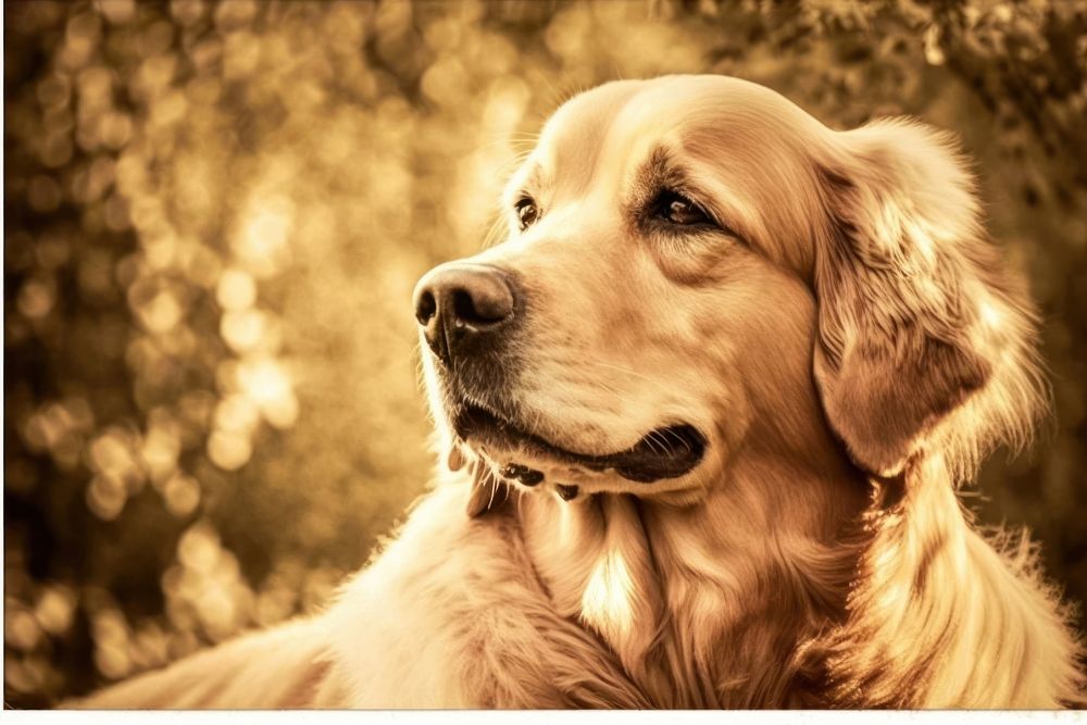 Golden retriever portrait mammal animal puppy. AI generated Image by rawpixel.
