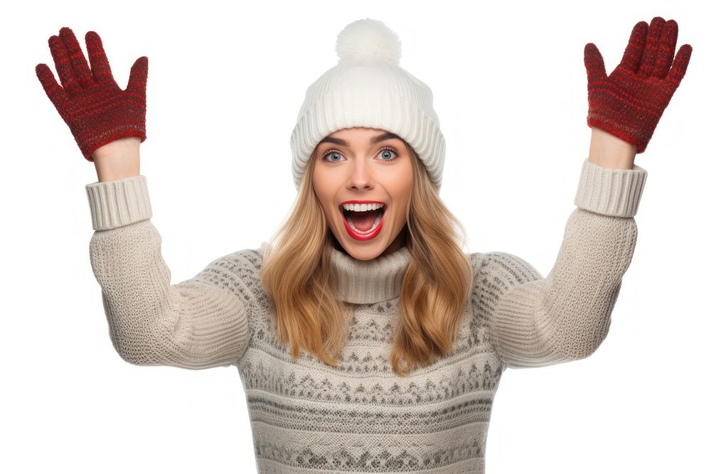 Woman sweater winter glove. AI generated Image by rawpixel.