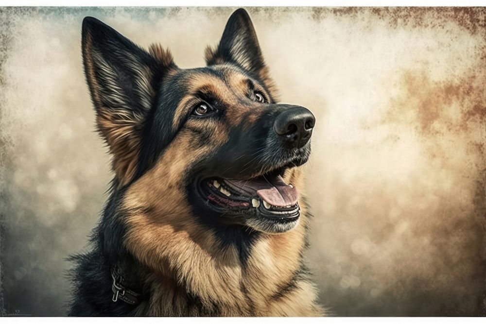 Happy german shepherd portrait mammal animal. AI generated Image by rawpixel.