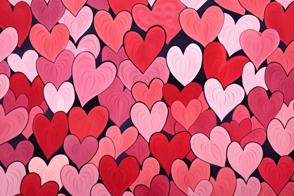 Heart backgrounds pattern pink. AI generated Image by rawpixel.
