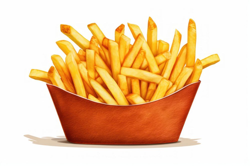 French Fries fries food white background. AI generated Image by rawpixel.