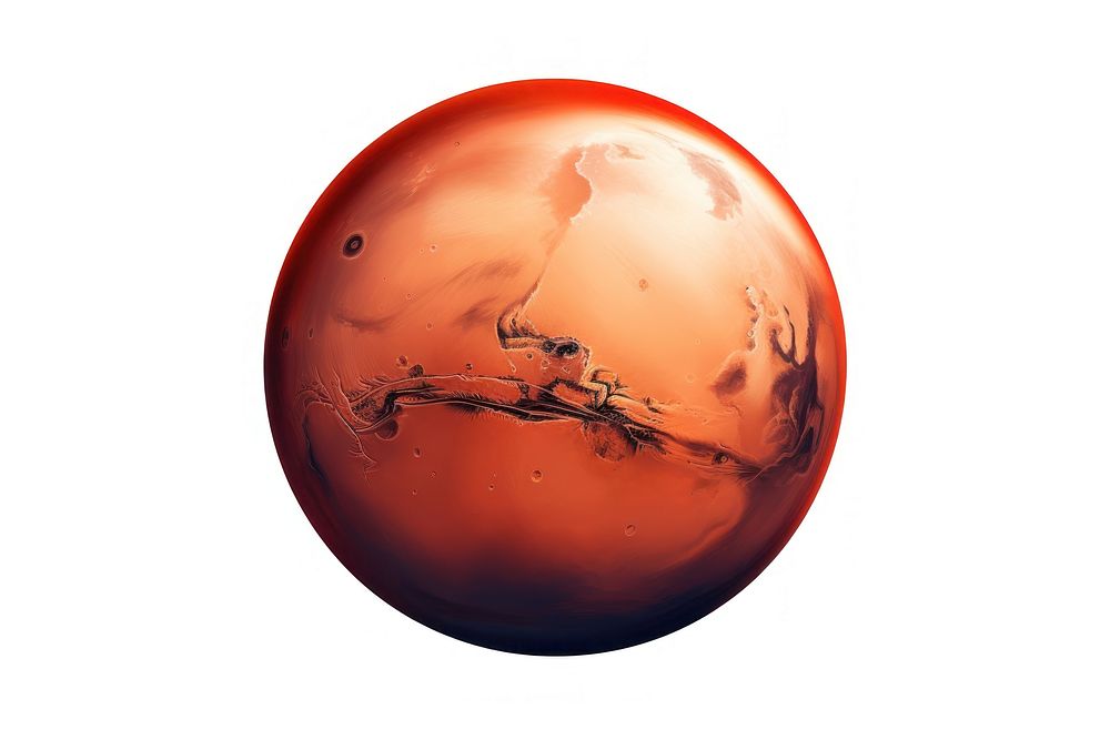 Mars sphere space white background. AI generated Image by rawpixel.
