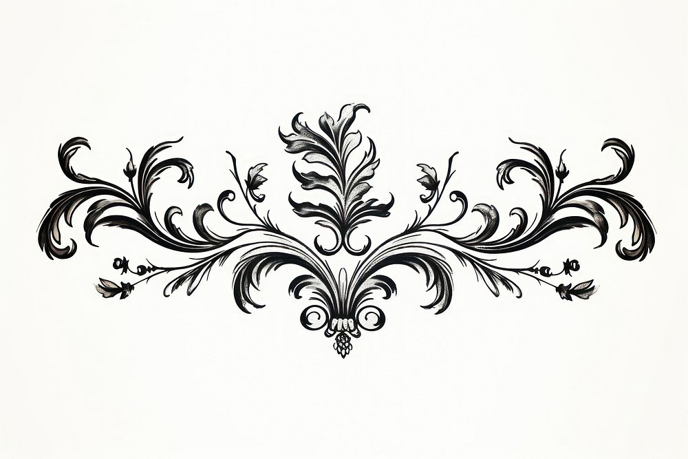 Vintage border pattern drawing white. AI generated Image by rawpixel.