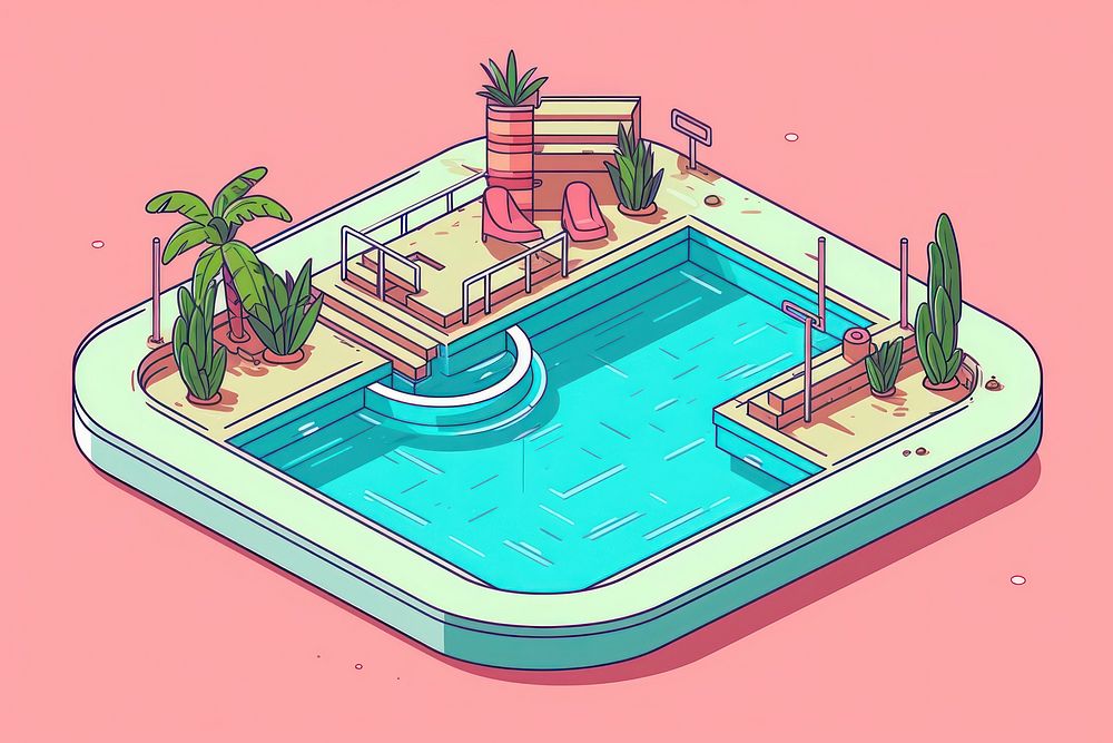 Swimming pool outdoors plant relaxation. AI generated Image by rawpixel.