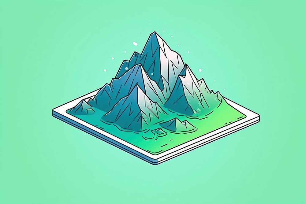 Mountain nature sketch illustrated. AI generated Image by rawpixel.