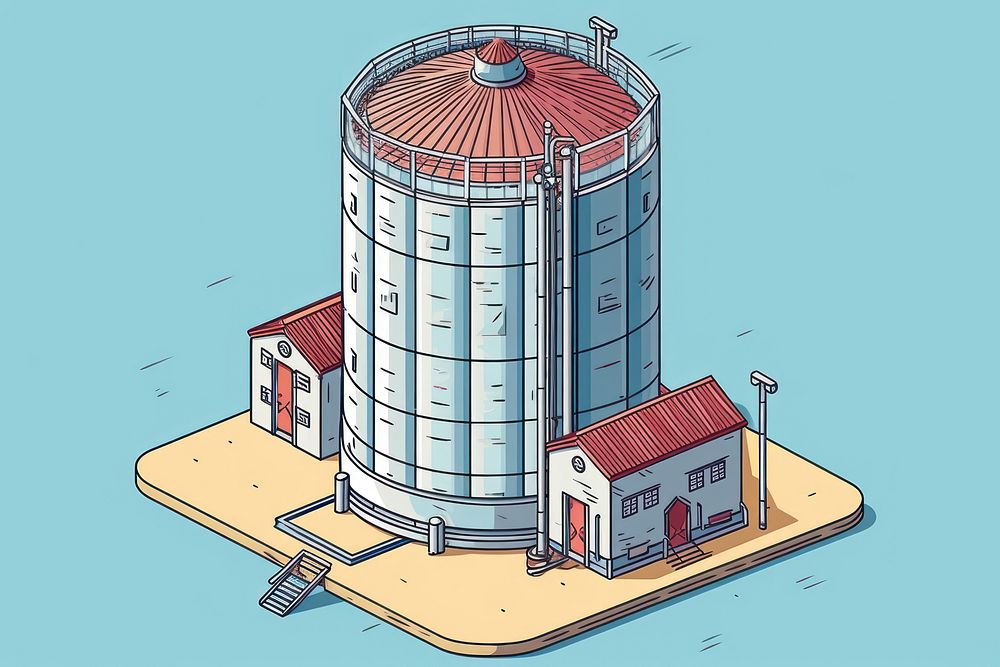 Silo architecture building tower. AI generated Image by rawpixel.