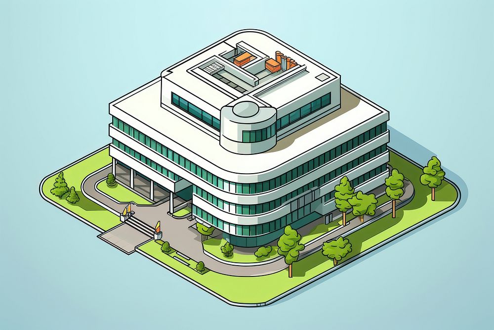 Hospital building architecture diagram city. AI generated Image by rawpixel.