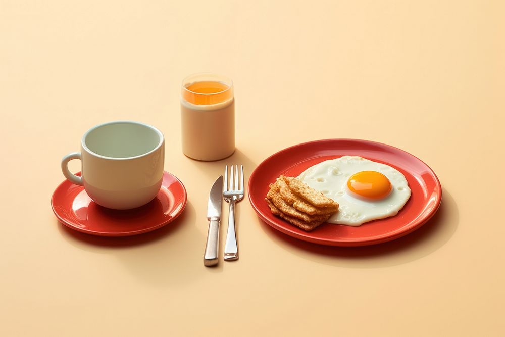 Breakfast miniature plate food. AI generated Image by rawpixel.
