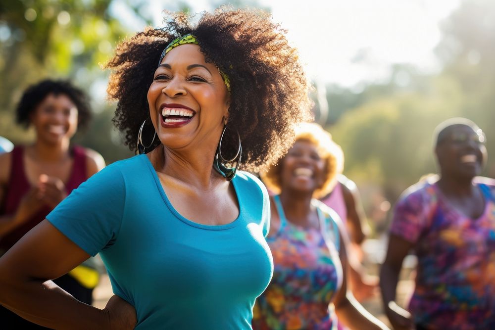 American african women enjoying a joyful dance laughing smile adult. AI generated Image by rawpixel.