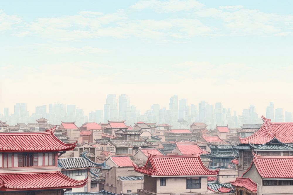 China city architecture cityscape building. AI generated Image by rawpixel.
