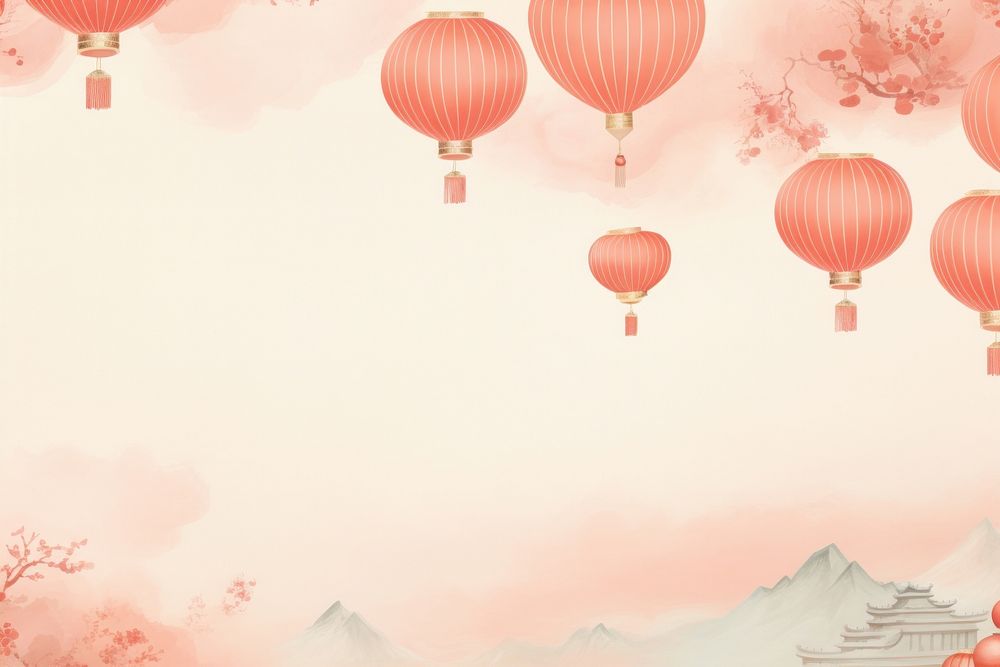 China new year backgrounds balloon transportation. AI generated Image by rawpixel.