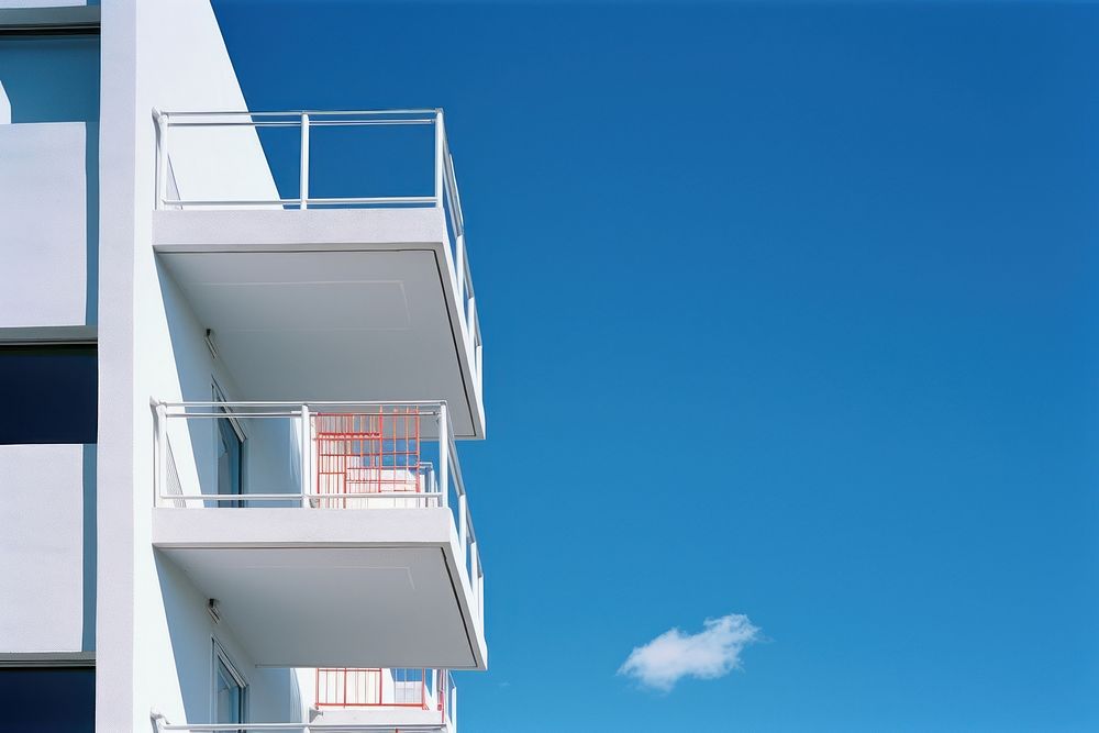 Modern apartment building architecture city blue. AI generated Image by rawpixel.