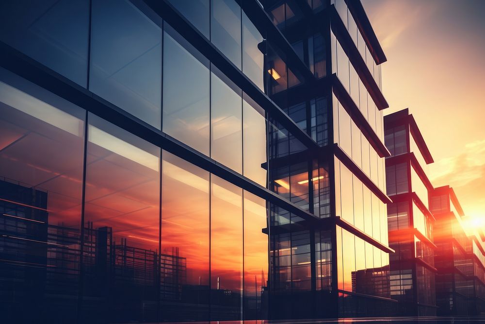 Modern office building architecture sunlight outdoors. AI generated Image by rawpixel.