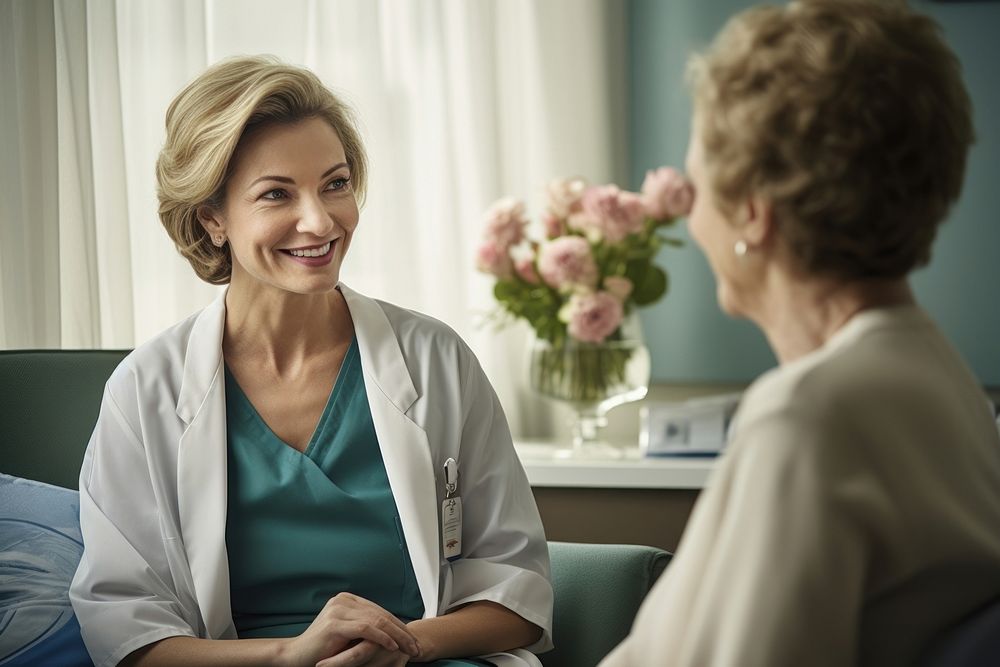 Woman patient smiling sitting looking. AI generated Image by rawpixel.