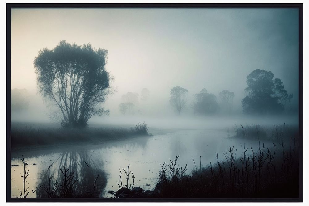 Misty morning outdoors nature fog. AI generated Image by rawpixel.