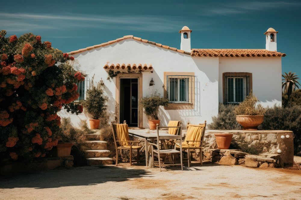 Holiday home in spain architecture building outdoors. AI generated Image by rawpixel.