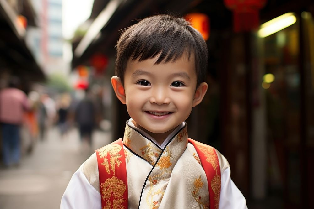 Hong konger kid tradition portrait clothing. AI generated Image by rawpixel.