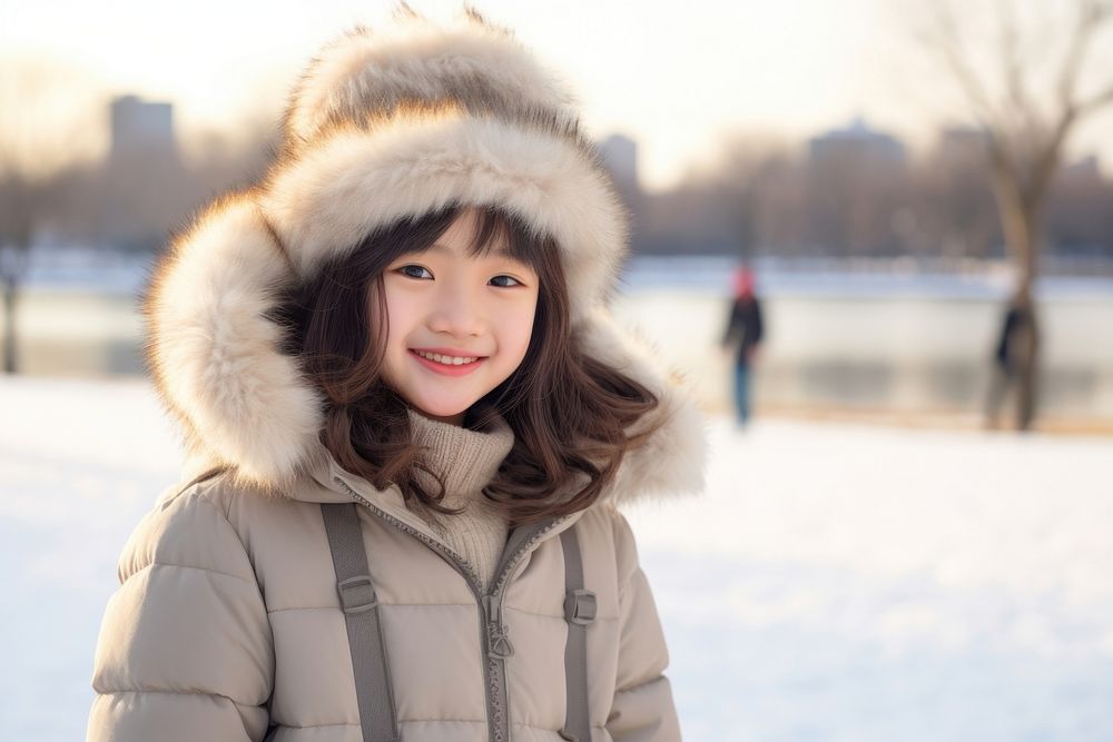 Korean kid girl portrait outdoors fashion. AI generated Image by rawpixel.